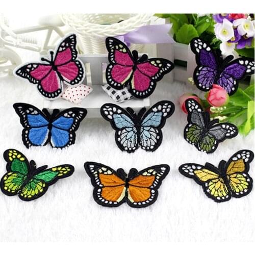 1Piece DoreenBeads Colorful Embroidery Butterfly Sew On Patch Badge DIY Cloth Sew Dress Decorate Accessory