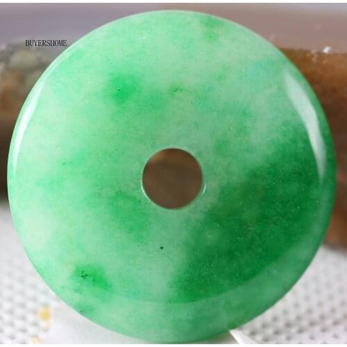 30MM CAB Cabochon Beads Natural Stone Real Green Jades For Jewelry Making Women Men Ring Gem Donut Bead 1Pcs K294