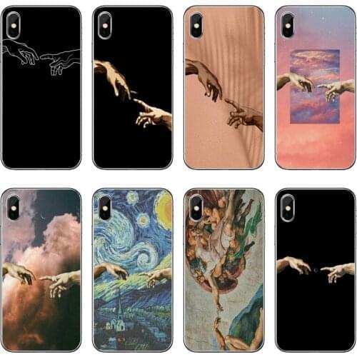 Michelangelo The Creation of Adam Silicone phone Case For Huawei P30 P20 Pro P10 P9 P8 Lite Y5 Y6 Y7 Y9 P Smart Plus 2018 2019