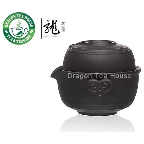Yi Xing Clay Black Kung Fu Tea Cup & Teapot Set
