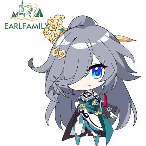 EARLFAMILY 13cm x 11.2cm Fo RFu Hua Houkai Chinese Style Girl Bumper VAN Laptop Car Stickers Anime Decal Cartoon Car Accessories