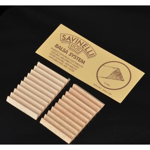 20pcs Savinelli Pipe Filter Element 6mm Pipe Filter Element Cleaning Accessories Balsa Tool Light Wood with paper explanation