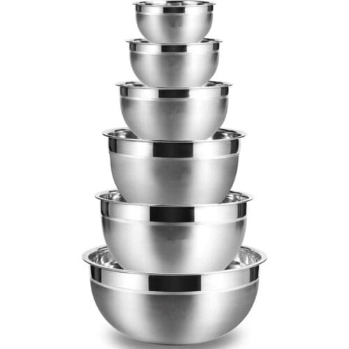 Quality Stainless Steel Mixing Bowl (Set Of 6) Fruit Salad Bowl Storage Bowl Set Kitchen Salad Bowl