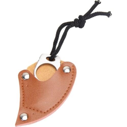 Mini MC Pocket Karambit with leather sheath cutter portable claw knife tool Outdoor camp gadget Survive box package opener open