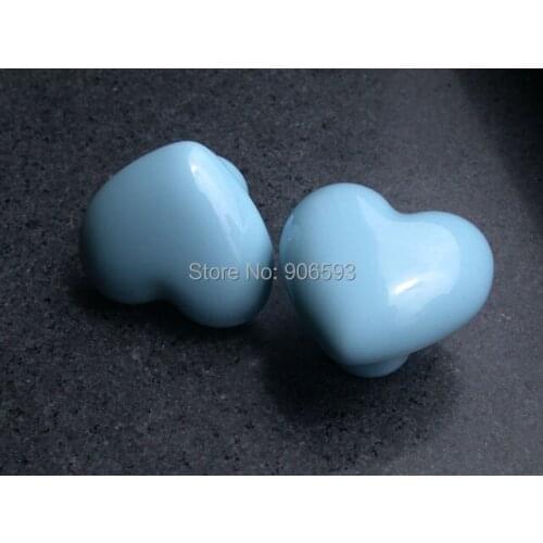 50pcs lot free shipping love heart ceramic kitchen cabinet knobs