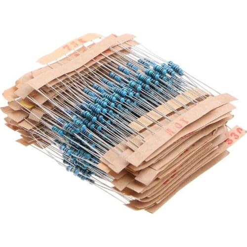 560 Pcs 56 Value 1/4W 5% Metal Film Resistor Assorted Kit Set 1 ohm-10M ohm New 2019