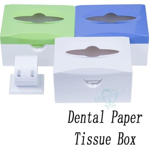 Dental Post Mount Utility 45mm Paper Tissue Box Blue/Green/White For Dental Unit