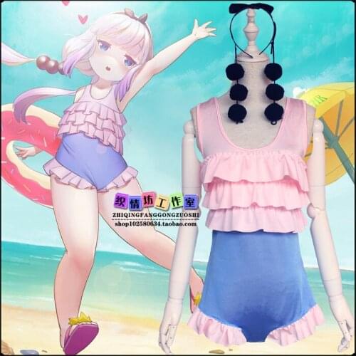 Anime Kobayashi-san Chi no Maid Dragon COSPLAY KannaKamui COS Halloween cosplay Swimwear Costumes
