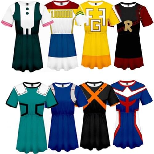 My Hero Academia Boku No Hero Academia Cosplay Costume OCHACO URARAKA Todoroki Shoto Bakugou Katsuki All Might Summer Dress