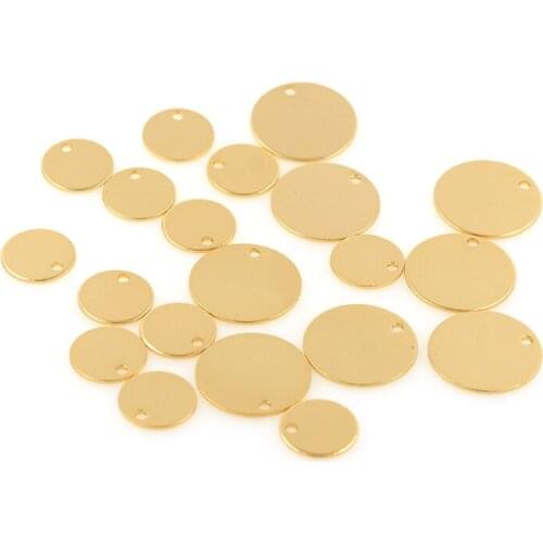 10PCS Round Brand Pendant Brass Round Charm DIY Jewelry Bracelet Necklace Making Accessories
