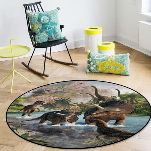 Jurassic Period Dinosaur Print Round Carpets bathroom door Area Rug Floor Mat doormats balcony bath Home Decor tapis salon rugs