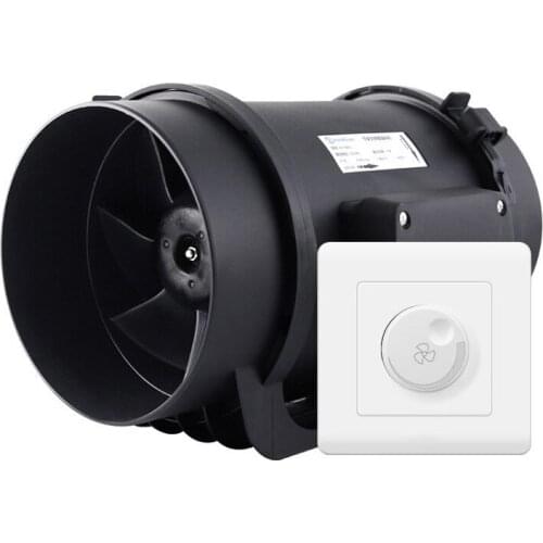 Frequency conversion round duct fan 6 inch 8 inch kitchen powerful exhaust fan oil fume exhaust fan moxibustion exhaust machine