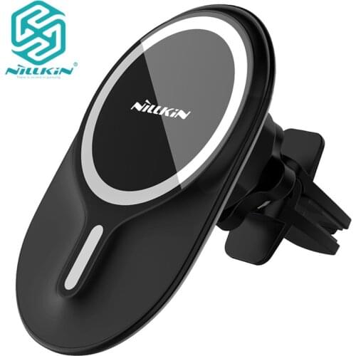 NILLKIN Fast Qi Wireless Charger Magnetic Fast Wireless Charging Stand for iPhone 12 Mini 12 Pro Max Car Phone Holder