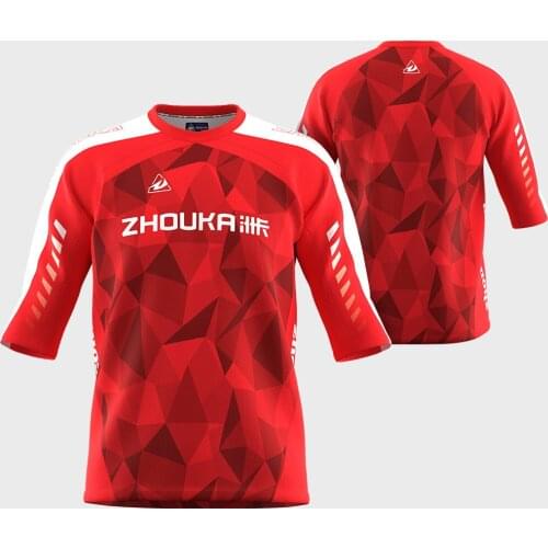 Zhouka Custom Pro TeamMan Mountain Biking Mid-Sleeve Short Mens MBX 3/4 Sleeve Jersey For Sale