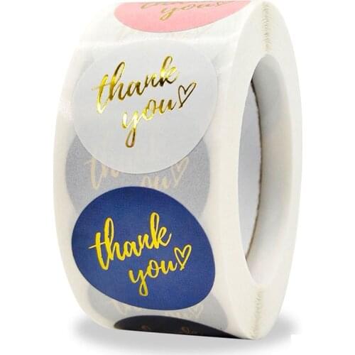 500pcs Round Labels Thank You Kraft Paper Packaging Sticker For Candy Gift Box New