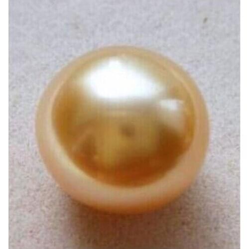 10-11mm natural south seas gold loose pearl half drilled
