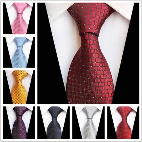 8cm New Design Luxury Men Woven Tie Unique Plaids Checkered Necktie for Meeting Formal Occasion
