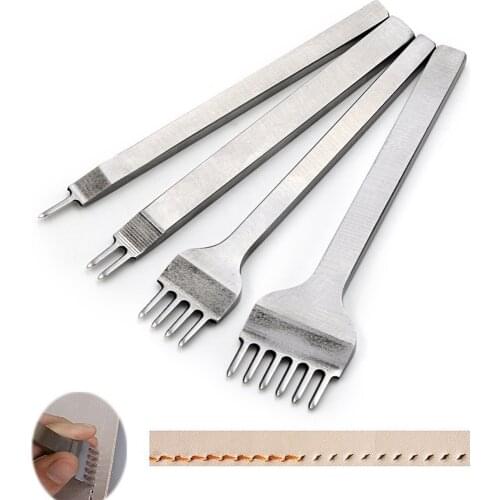 New Leather Craft Tool 3mm/4mm/5mm/6mm Hole Punches 1+2+4+6 Prong Lacing Stitching Punch
