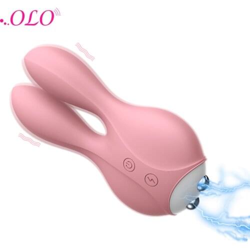 OLO 12 Speeds High Frequency Vibrating Electric Shock Rabbit Vibrator Breast Clitoris Stimulator Massager Sex Toy for Adult