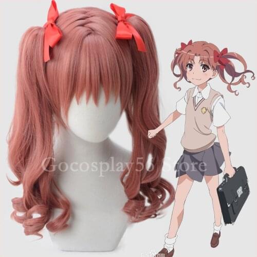 Shirai Kuroko Wig Toaru Kagaku no Choudenjihou Cosplay Wig Twin Ponytails A Certain Magical Index Brown Synthetic Hair Role Play