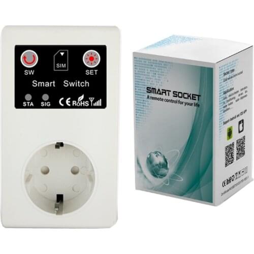 16A GSM Socket Outlet Remote Control Power Switch Temperature Sensor Smart Home Relay Controller SMS App Garage Door Gate Opener