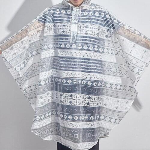 Printed Raincoat Portable Cardigan/Poncho Raincoats Electric Car Cloak Rainwear Adult Motorcycle Rain Coat Rain Tourist Rainsuit