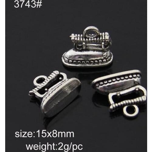 25pcs/lot 15x8mm Antique Silver Plated Alloy Flatiron Charms Pendant Fit For Jewelry Findings