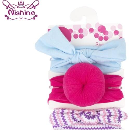 3pcs/lot Lovely Princess Hairband Set Fashion Striped Print Bunny Ears Elastic Headband DIY Children Headwear Hair Accessories