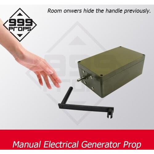 999PROPS Manual Electrical Generator Prop Real life room escape rotate the generator to light on bulb or open lock Chamber game