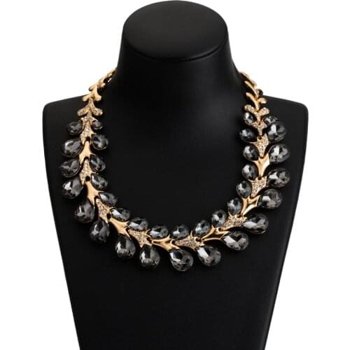 DiLiCa Luxury Statement Necklace Women Vintage Crystal Chunky Maxi Bib Necklace Female Necklaces & Pendants Jewelry