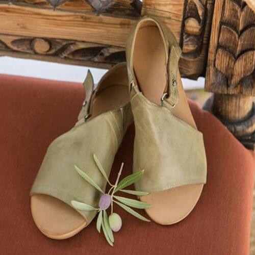 Fashion Summer Women Sandals Ladies Soft Leather Flat Sandals Solid Color Shoes Open Toe Beach Sandals Women 2021 New Style