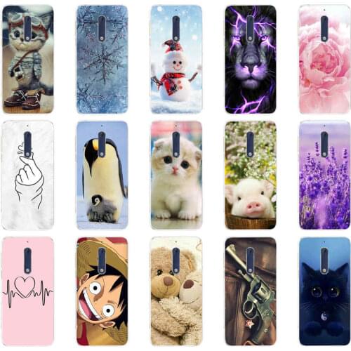 Silicone case for Nokia 5.1 phone bell case back cover bumper 360 full protective soft tpu flower funda