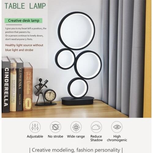 Table light Modern style Aluminium Round Art table Lamp Bedroom Lliving room Study room Decoration Reading LED desk light lamp