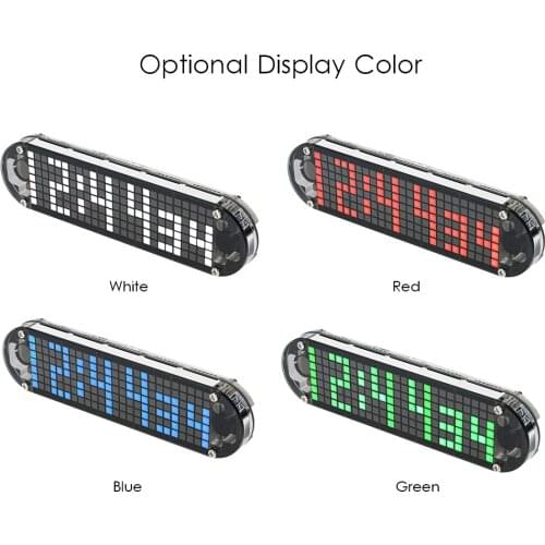 High Accuracy Timer Digital DIY Dot Matrix LED Alarm Clock Kit with Transparent Case Temperature Date Time Display DS3231