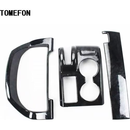 TOMEFON ABS Black Wood Paint Front Gear Shift Copliot Middle Dashboard Trim Cover For Honda CRV 2007 2008 2009 2010 LHD