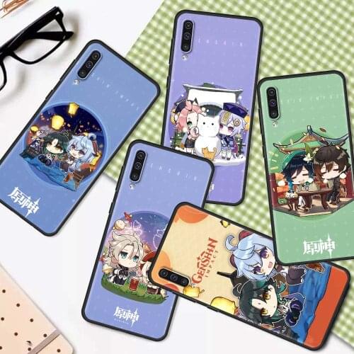 Game Genshin Impact Case For Samsung Galaxy A50 A10 A70 A20e M31 A30 A40 A02s M30s M21 M11 F41 Shockproof TPU Black Cover
