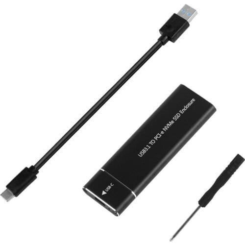 USB 3.1 to M.2 NVME PCIe SSD Enclosure NVME M-Key to Type C Adapter Case For NVME SSD USB3.1 to M.2 NGFF SATA SSD Case Box