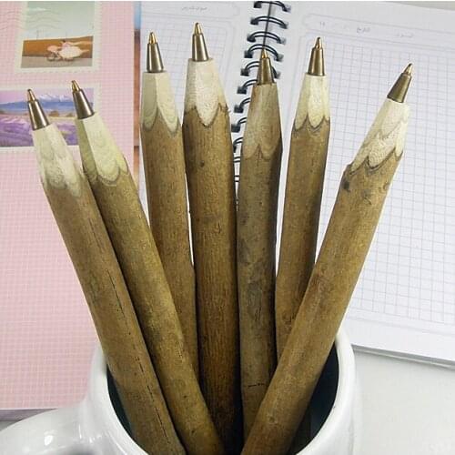 1pc Round stick gray branch ballpoint pen Environmental ball pen Lovely ballpoint pen