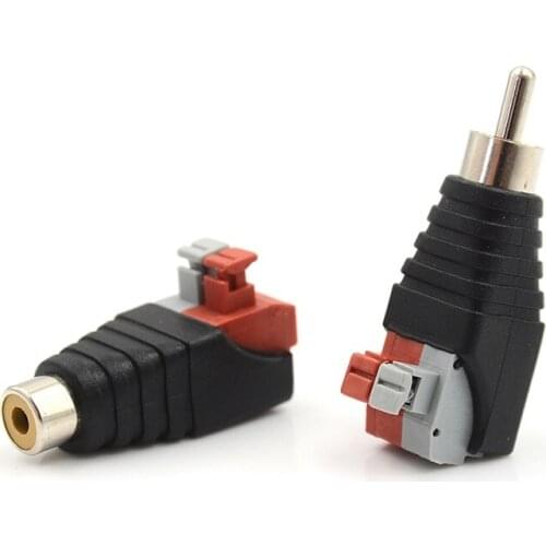 1 x RCA Connector Black + Red + Gray Speaker Wire Cable to Jack RCA Press Plug Male Adapter Connector