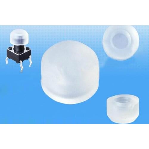 100pcs 6*6mm transparent/black round button cap tactile switch cap for 6*6mm tactile switches