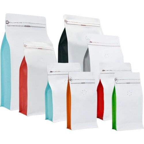 100pcs/Lot Heat Seal Zip Lock Coffee Bean Tea Packing Bags with Valve Zipper Stand Up Mylar Foil