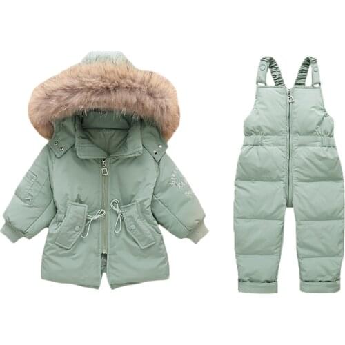 2021 Winter down Jumpsuit for Baby Boy Girl Clothes Clothing Set Overalls for children 2pcs set Toddler Snowsuit 0-3 years