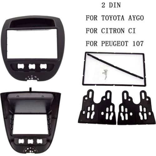2Din DVD Stereo Frame Panel Mounting Dash Installation Fascia For Toyota Aygo For Citroen C1 For Peugeot 107 Double Din Car Radi