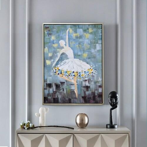3D Oil Painting On Canvas Handmade Ballet Girl Paintings For Living Room Wall Art Decor Abstract Thick Texture Canvas Paintings