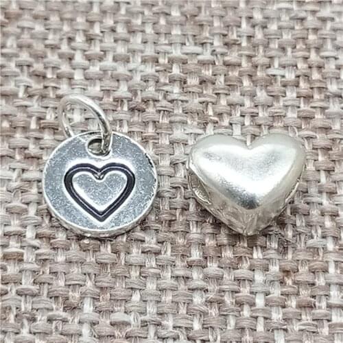 925 Sterling Silver Love Heart Charms and Beads for Bracelet Necklace