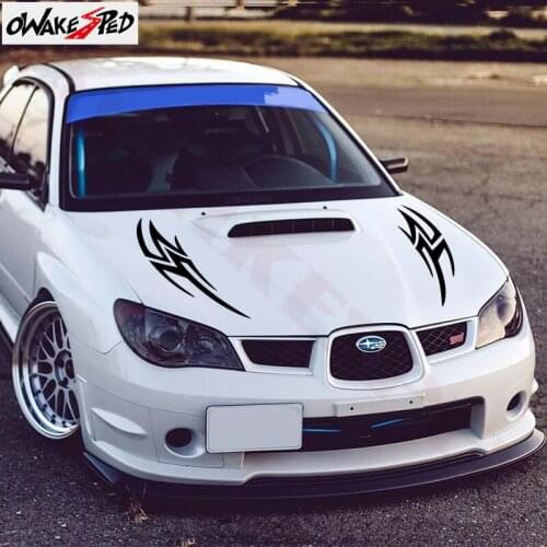 Car Styling Hood Bonnet Decor Stickers Auto Body Vinyl Decal For Subaru WRX STI Sport Stripes Cover Engine Exterior Accessories