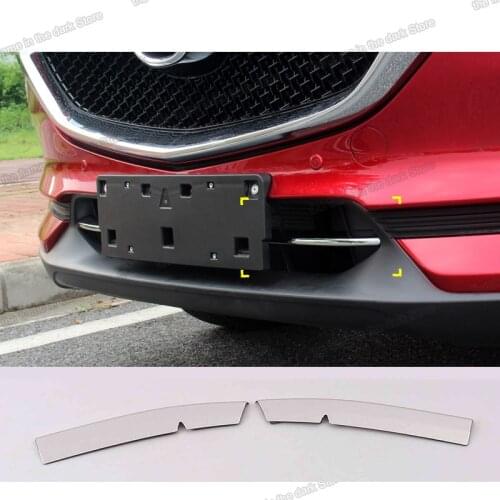 Lsrtw2017 stainless steel shiny silver car front bumper trims for mazda cx-5 2017 2018 2019 2020 2021 accessories cx 5 cx5