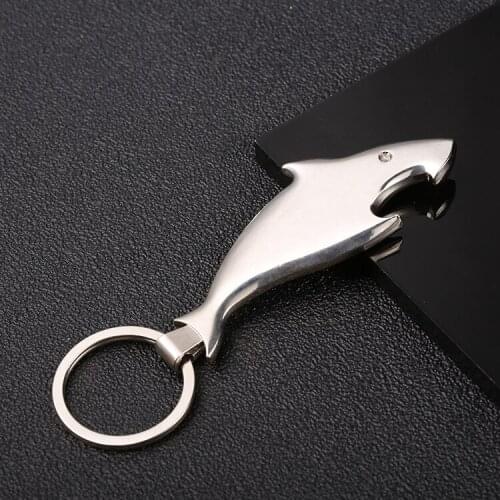 Sharks Dolphins Bottle Opener Keychain Metal Auto Keyring Car Styling For MINI Cooper Vauxhall Tesla Outlander Ford Toyota Bmw
