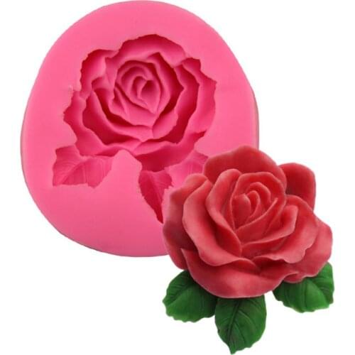 Flower Bloom Rose Shape Silicone Fondant Soap 3D Cake Mold Cupcake Jelly Candy Chocolate Decoration Baking Tool Moulds
