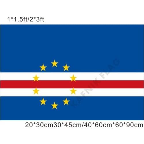 KAFNIK,free shipping 20*30cm/30*45cm/40*60cm/60*90cm small flags Cape Verde flag Banner for Countries World Event Decorative